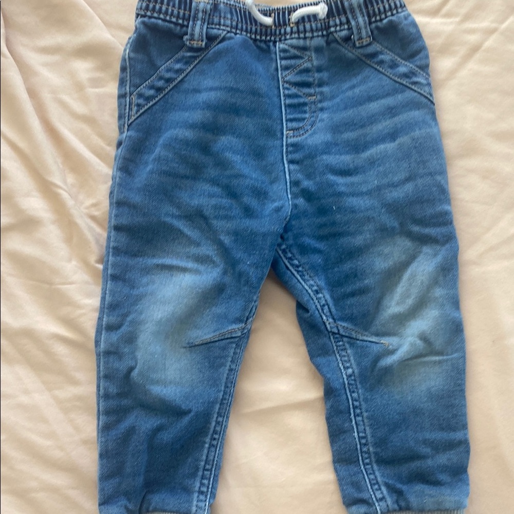 Cat & Jack Blue Jeans with Elastic Waistband and Straight Leg Design